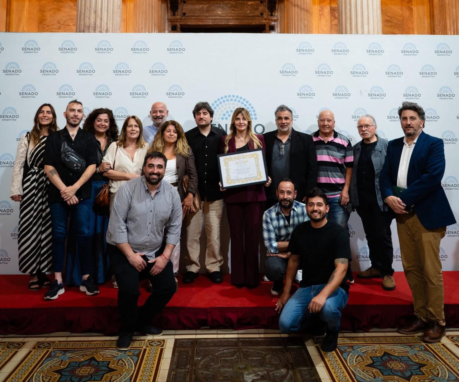 La comitiva de Cañuelas que participó del acto