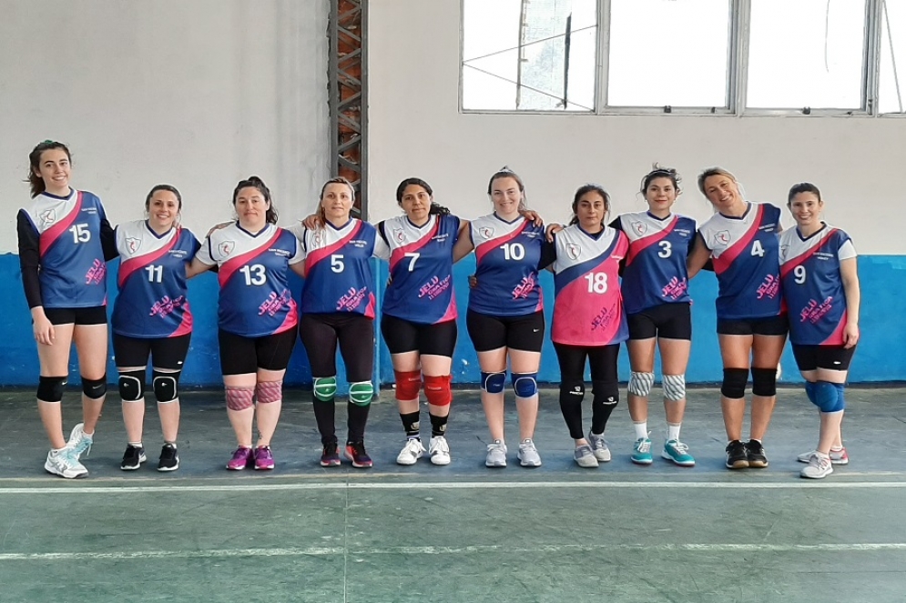 El equipo de vóley que participó de la etapa regional. 