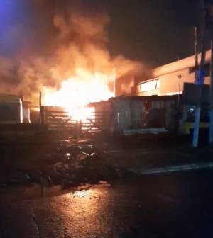 La maderera fue atacada con bombas molotov.