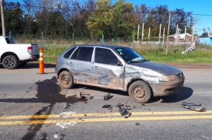 Una ocupante del Gol debió ser atendida en el nosocomio local.