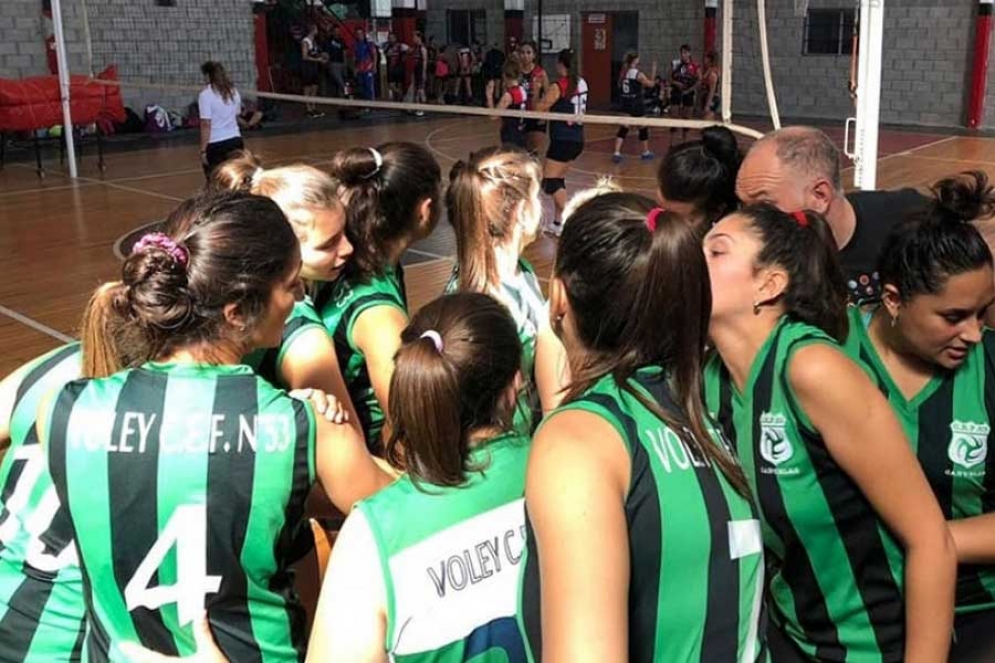 La arenga de las chicas del C.E.F Nº 53.