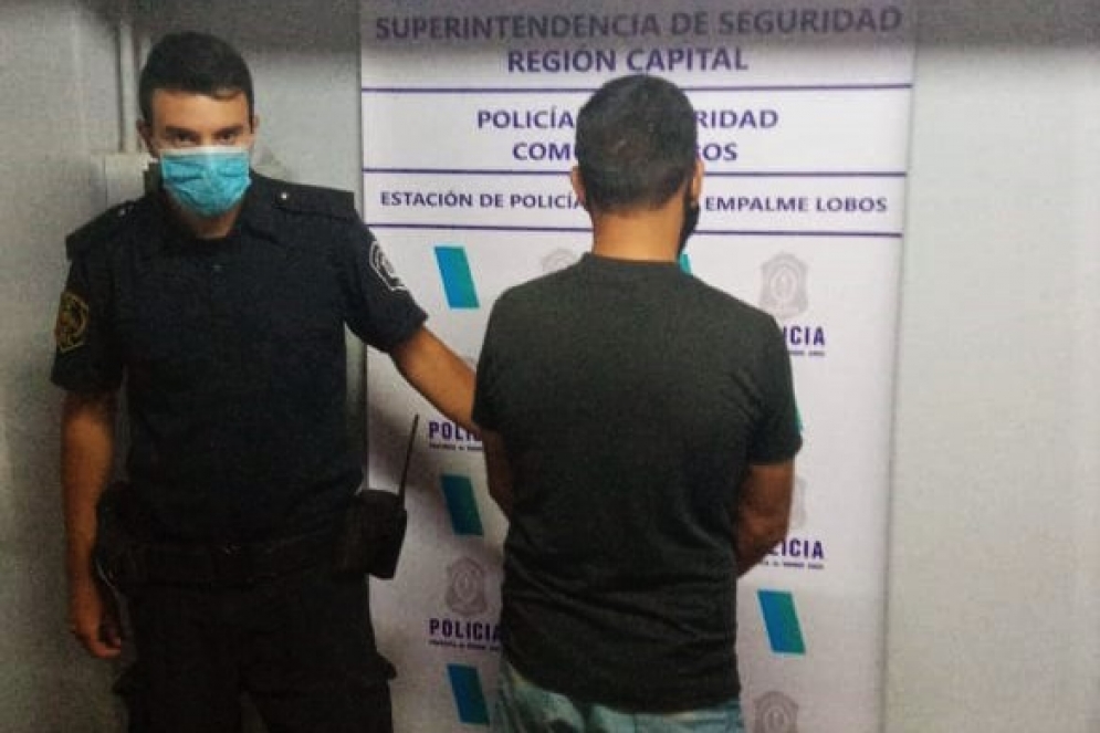 Giusti detenido en la Comisaría de Empalme.