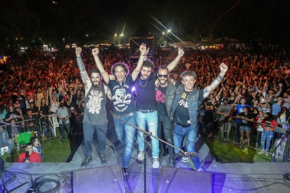 Calamaro y la clásica foto en el cierre de cada espectáculo. 