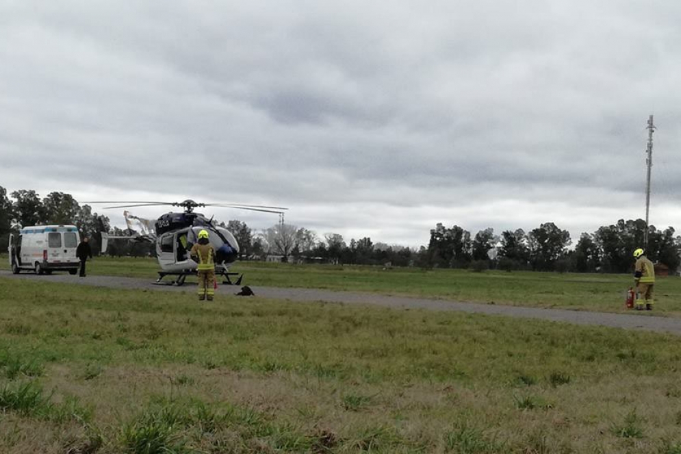 El traslado aéreo se concretó pasadas las 12hs.