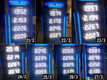 Siete aumentos en siete d&iacute;as: la nafta se va por las nubes