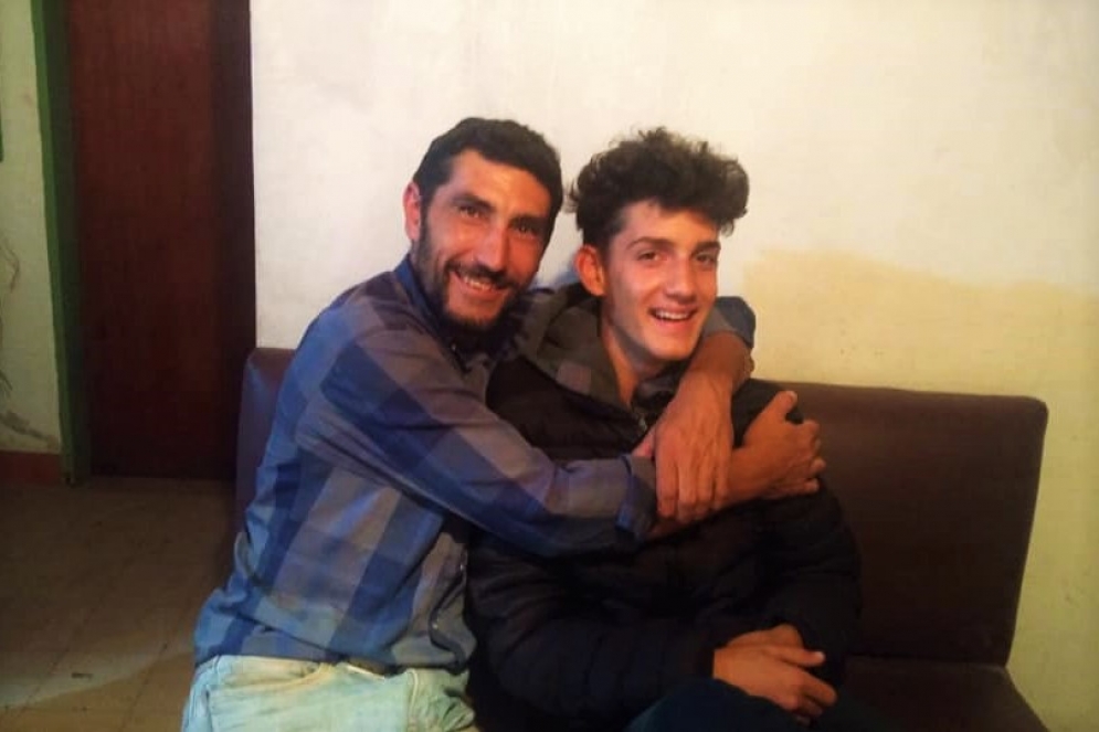 Demián junto a Eduardo, su papá.