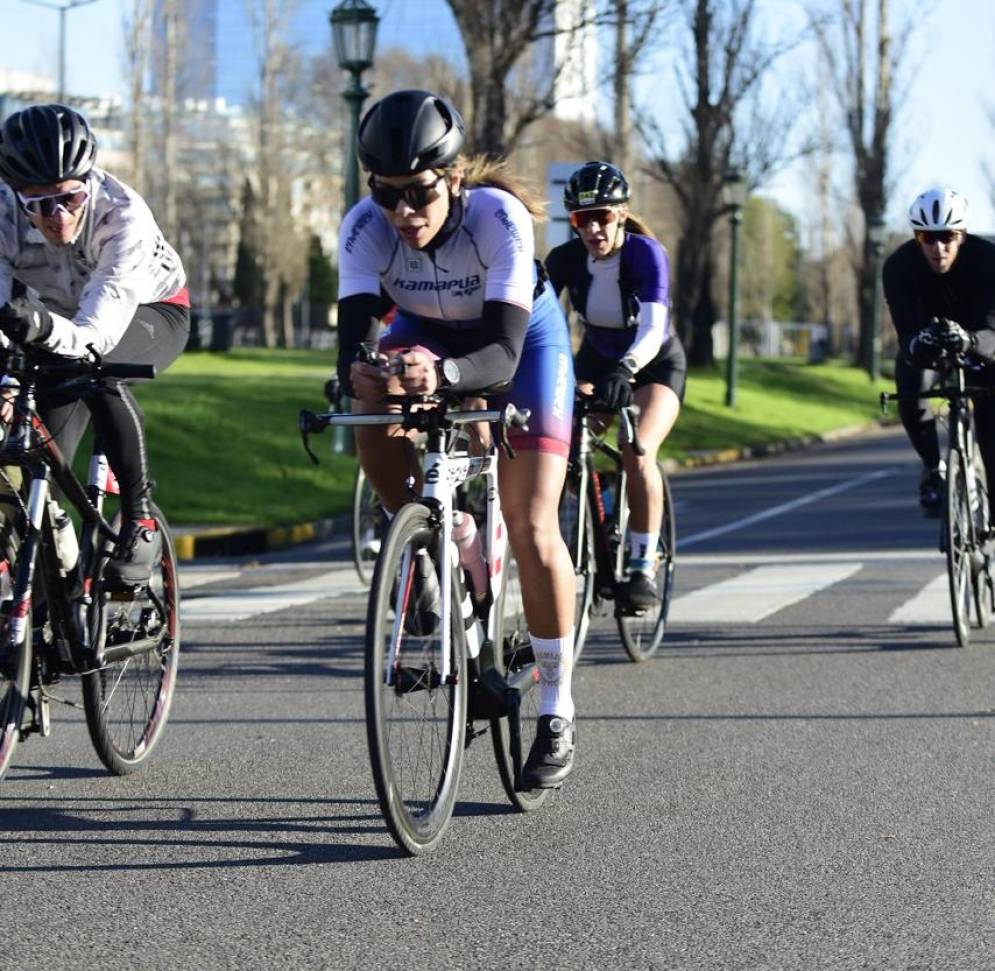 Andrada, en la etapa de ciclismo. 