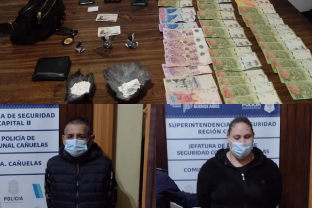Atrapan a una pareja con 90 gramos de cocaína